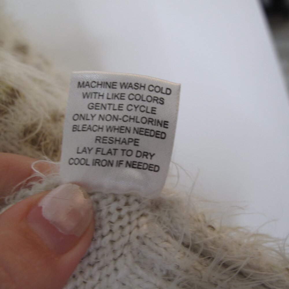 CYNTHIA ROWLEY Cream Eyelash Leopard Cardigan - Picture 8 of 8